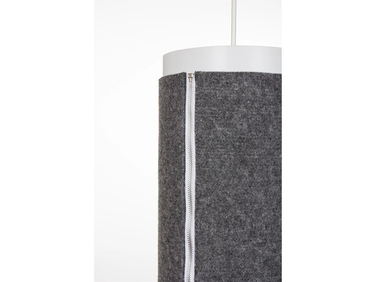 Lampe Suspension en Feutre "Zip Star" 52cm Gris