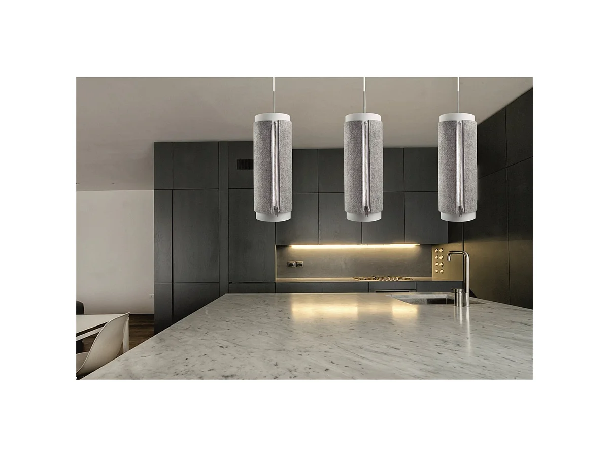 Lampe Suspension en Feutre "Zip Star" 52cm Gris