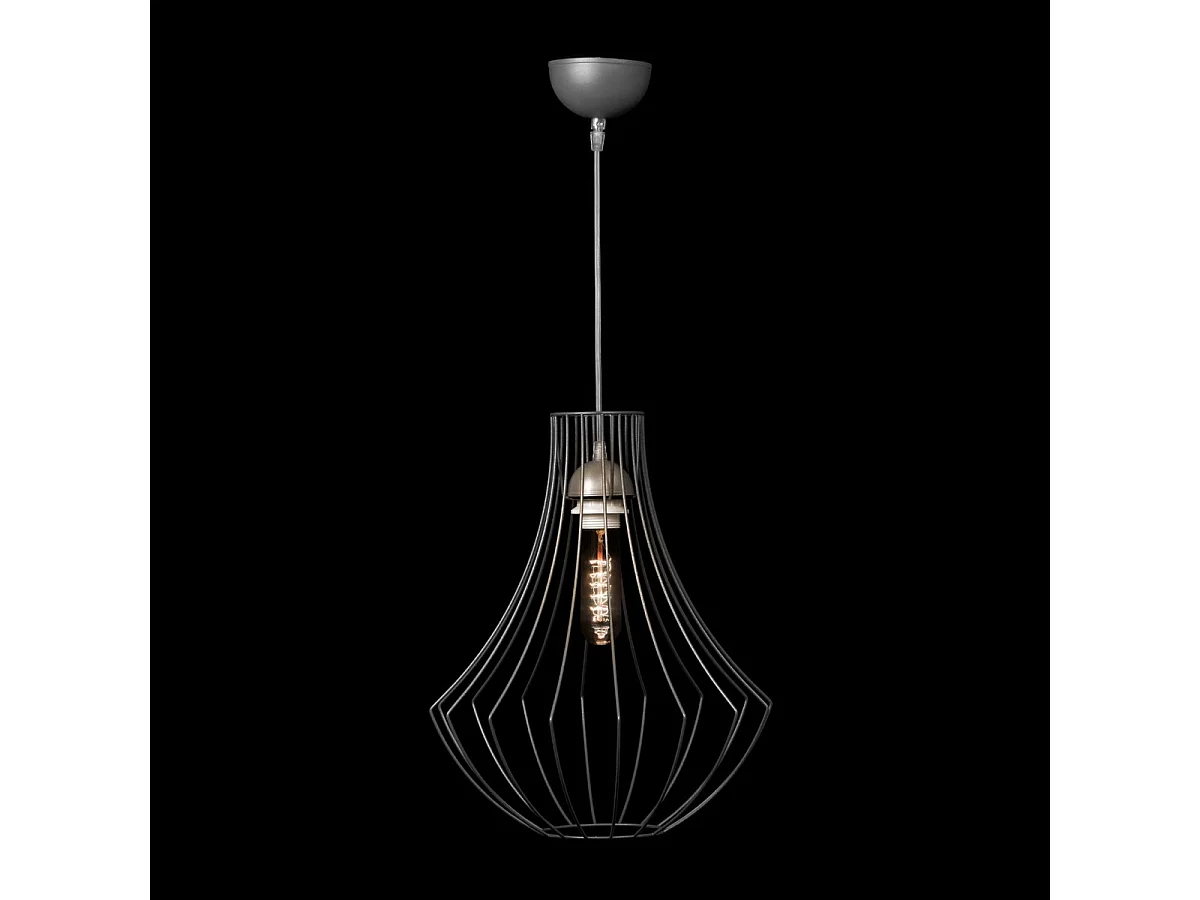 Lampe Suspension en Métal "Jasmin" 40cm Argent