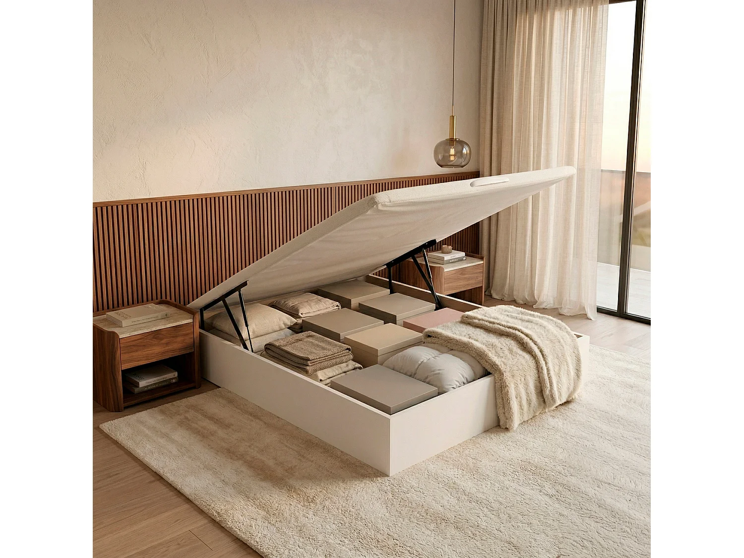 Sommier rebatível 135 x 200 cm | ROYAL SLEEP | Branco | 31 cm | Montagem e remoção incl.