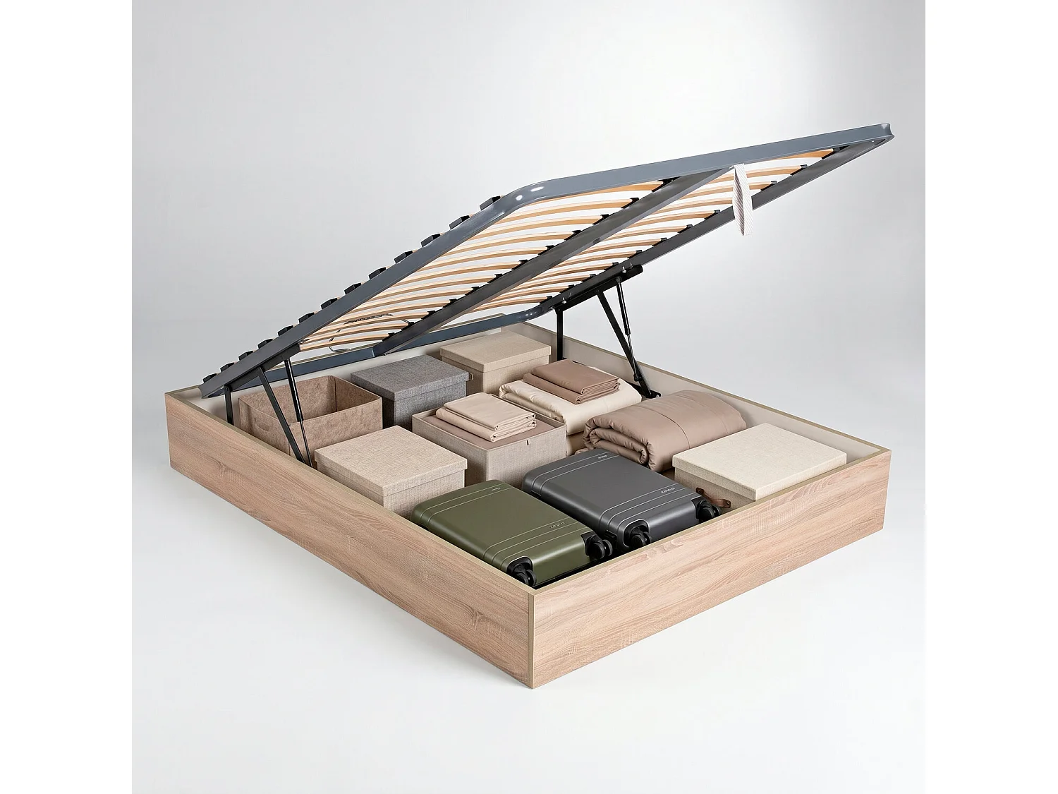 Canapé abatible de 90 x 200 cm de madera de 32 cm - NATURAL-SUELO de CONFORDES