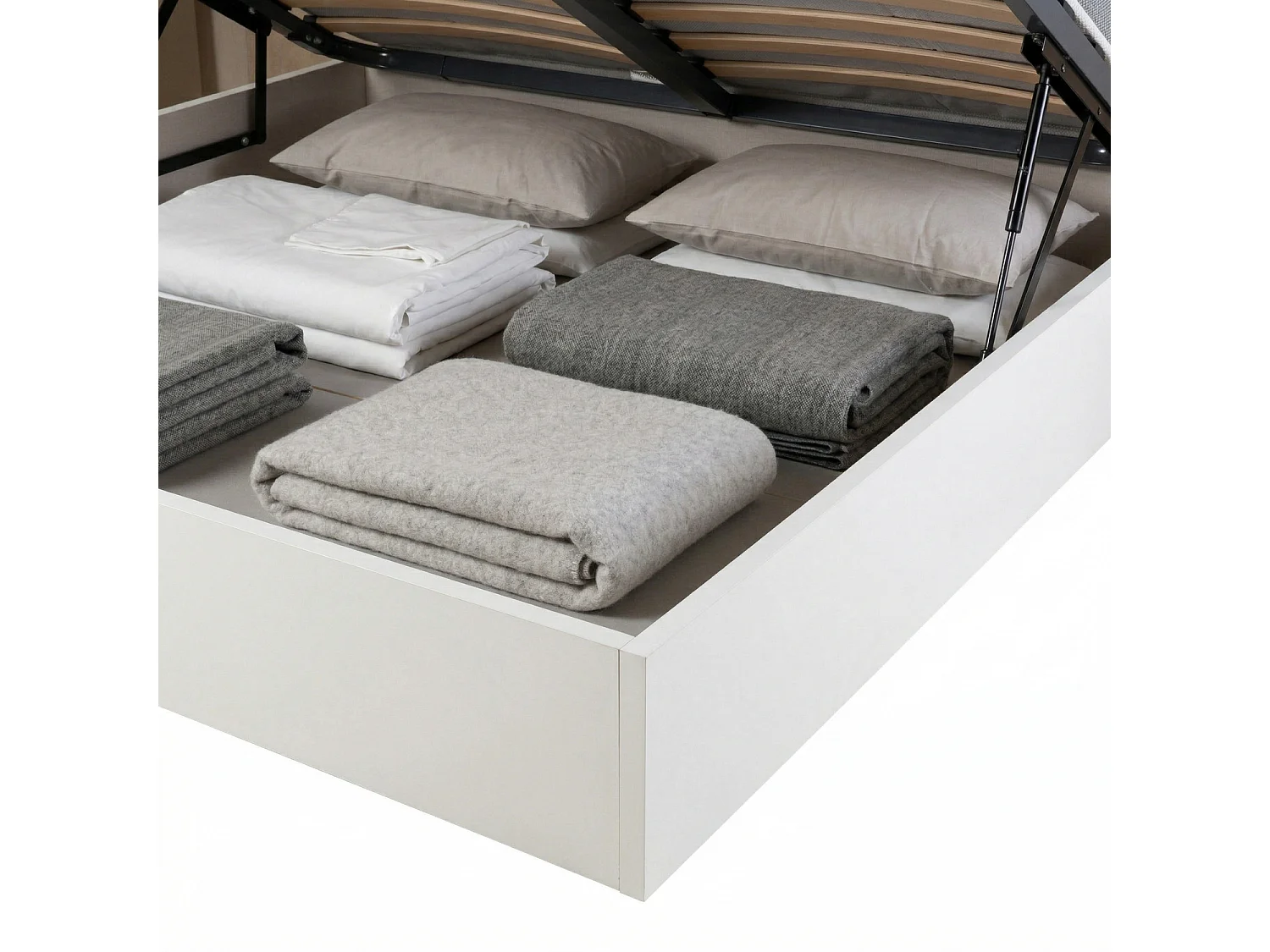Sommier com estrado 150 x 200 cm | ROYAL SLEEP | Branco | Montagem e remoção incl.