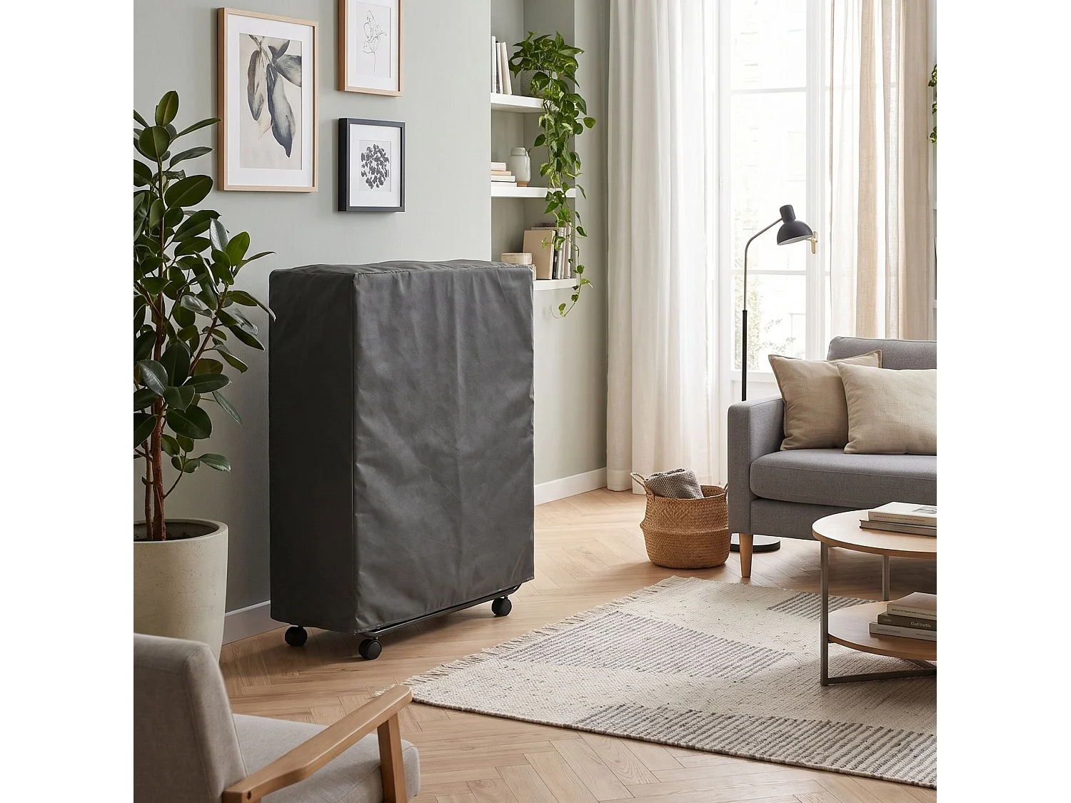 Dpava opklapbed, ruimtebesparend veldbed met 15 latten, inclusief beschermhoes, 100% Made in Italy, 80x200h40 cm, inclusief memory-matras