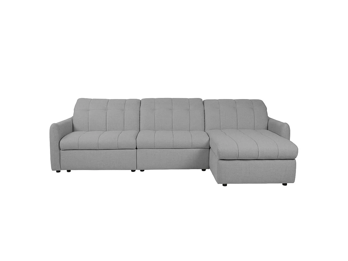 Canapé d'angle convertible ROMA avec relax électrique en tissu - Gris anthracite