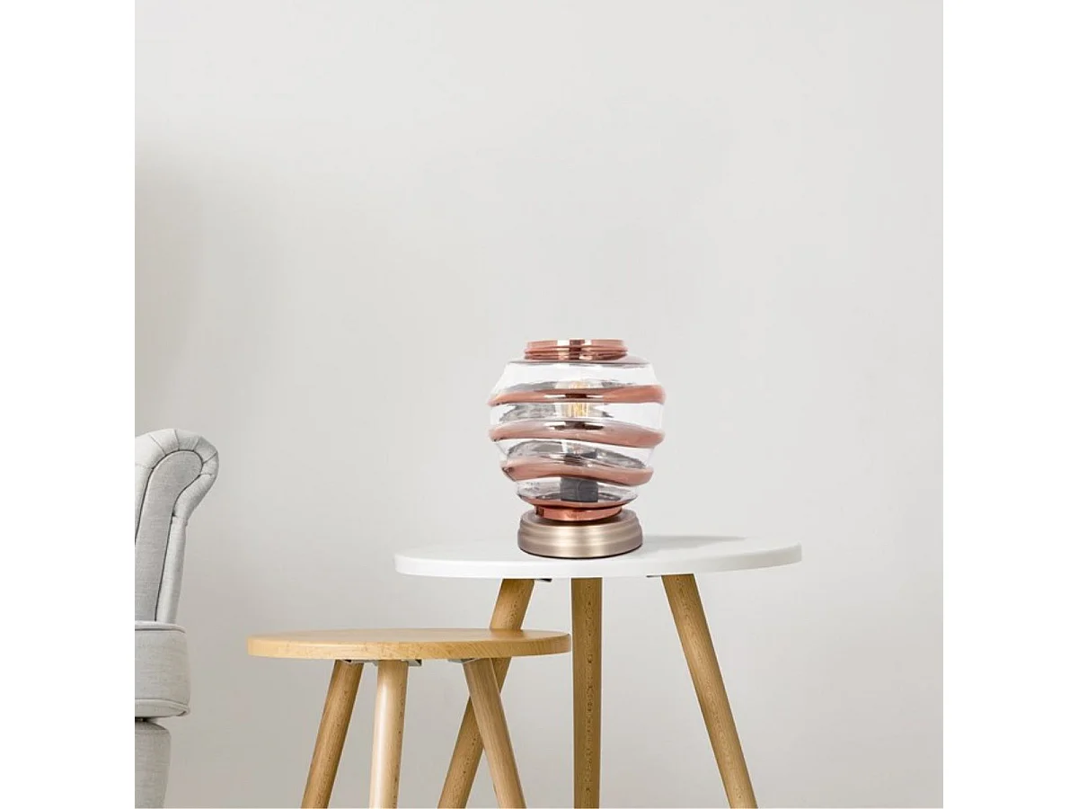 Lampe à Poser en Verre "Aladin III" 22cm Cuivre