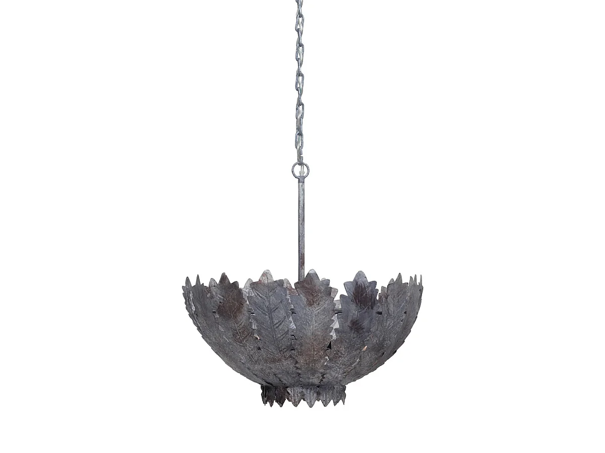 Lampe Suspension en Métal "Autumn Leaves" 77cm Argent