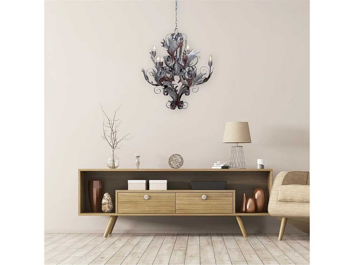 Lustre Baroque en Métal "Fly Through" 81cm Argent