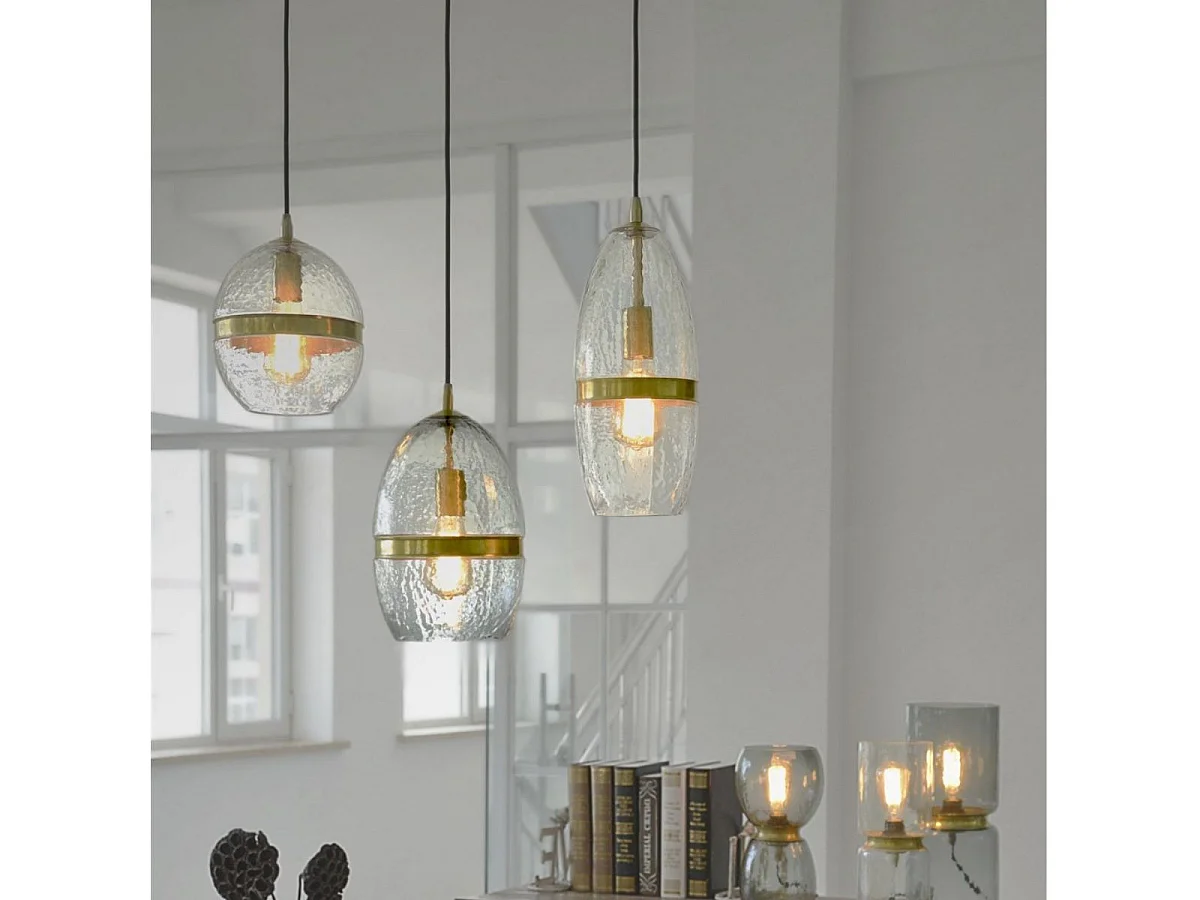 Lampe Suspension en Verre "Tamo" 50cm Transparent