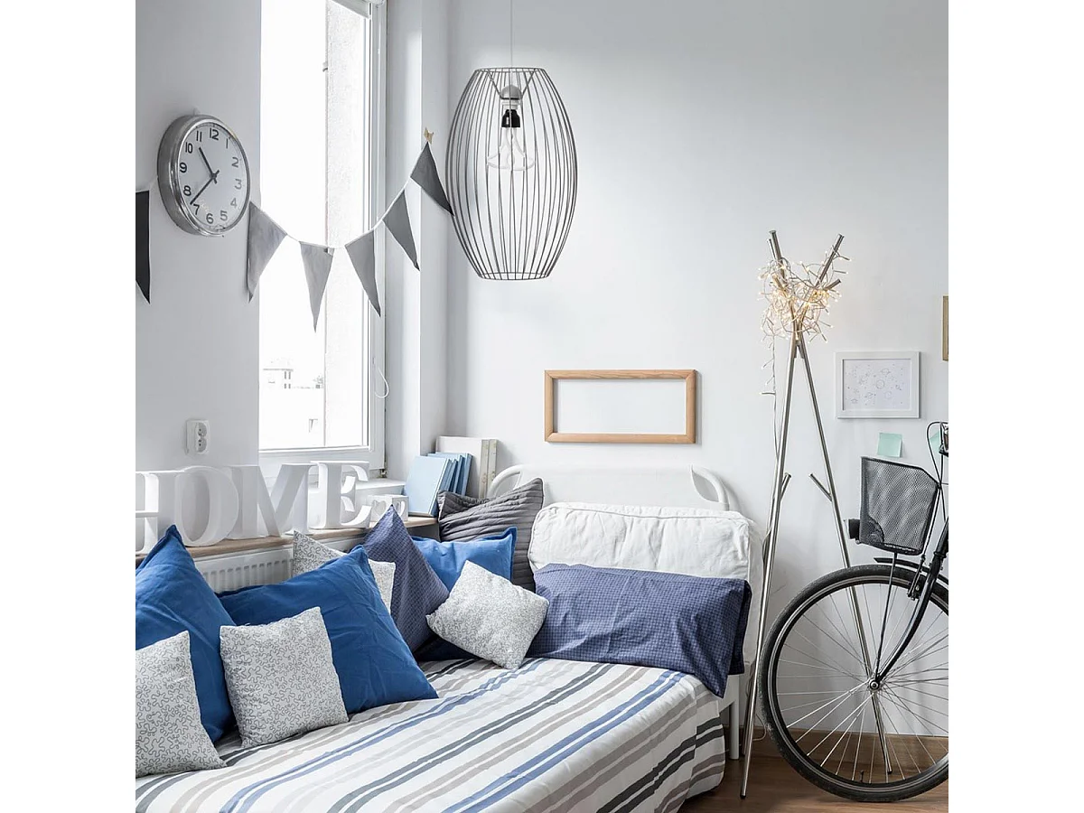 Lampe Suspension en Métal "Reyna" 55cm Argent