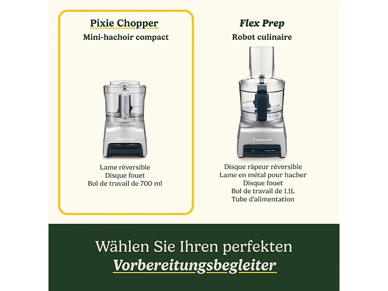 Picadora Eléctrica Compacta Cuisinart CCH32E Pixie Chopper 250W - Gris 0.7L