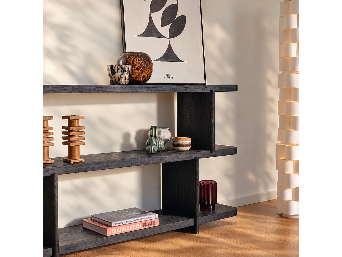 Etagère basse en mindi noir L160 OTTO