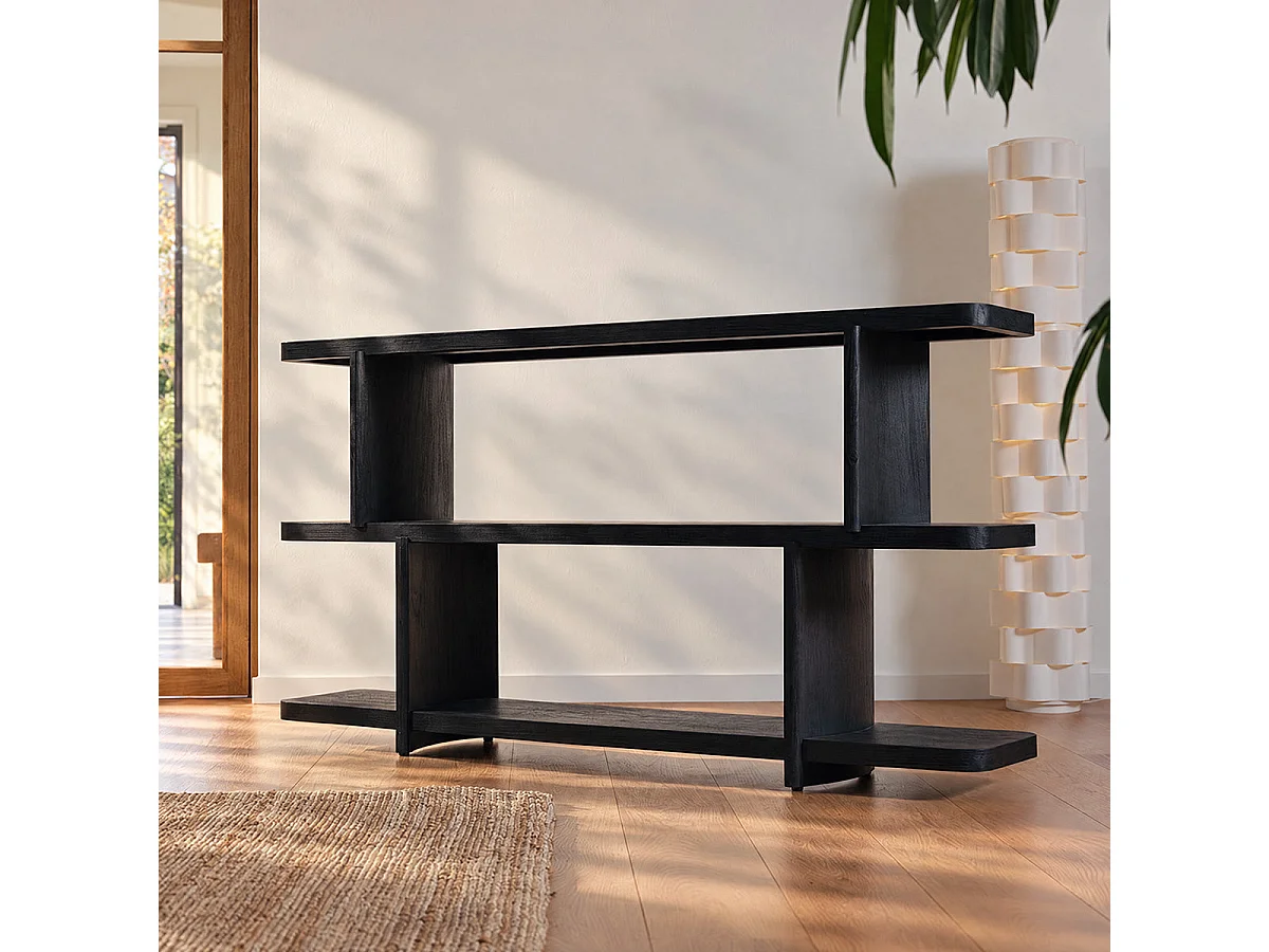Etagère basse en mindi noir L160 OTTO