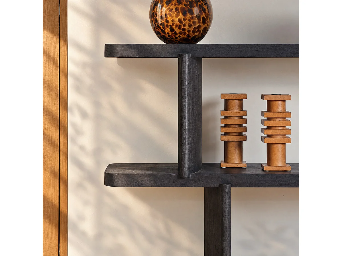 Etagère basse en mindi noir L160 OTTO