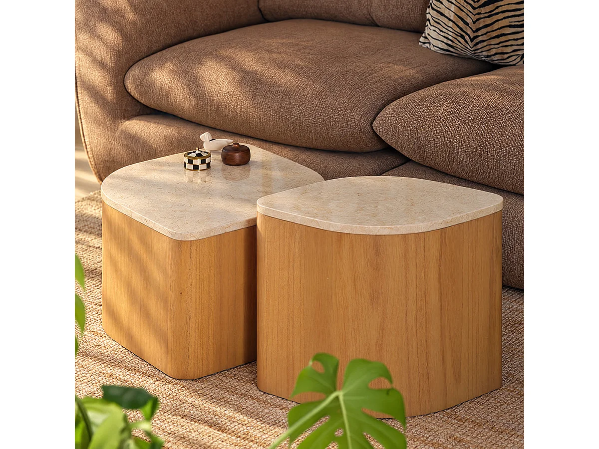 Table basse en mindi naturel L56,5 ADA