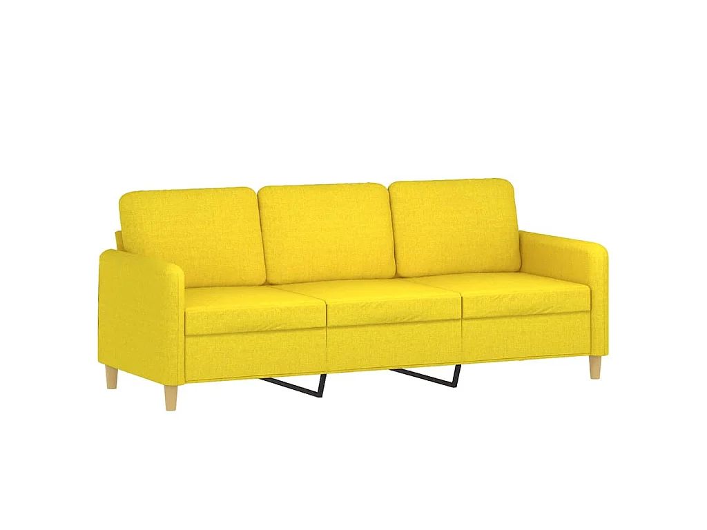 Canapé à 3 places Jaune clair 180 cm Tissu