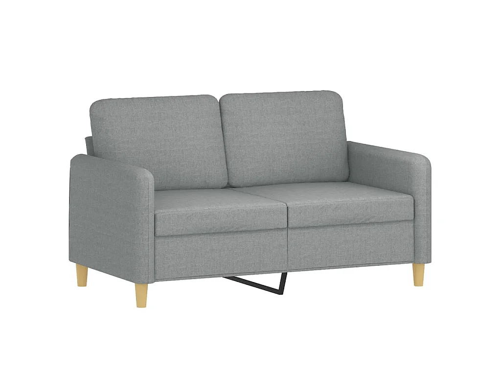 Canapé à 2 places Gris clair 120 cm Tissu