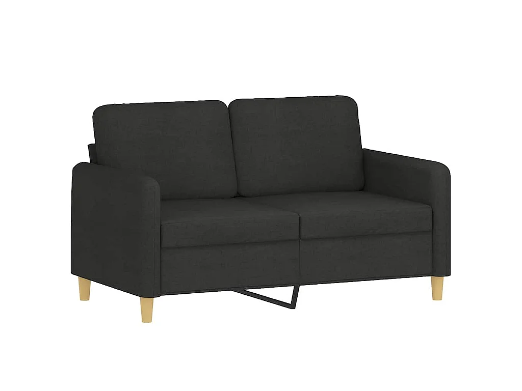 Canapé à 2 places Noir 120 cm Tissu