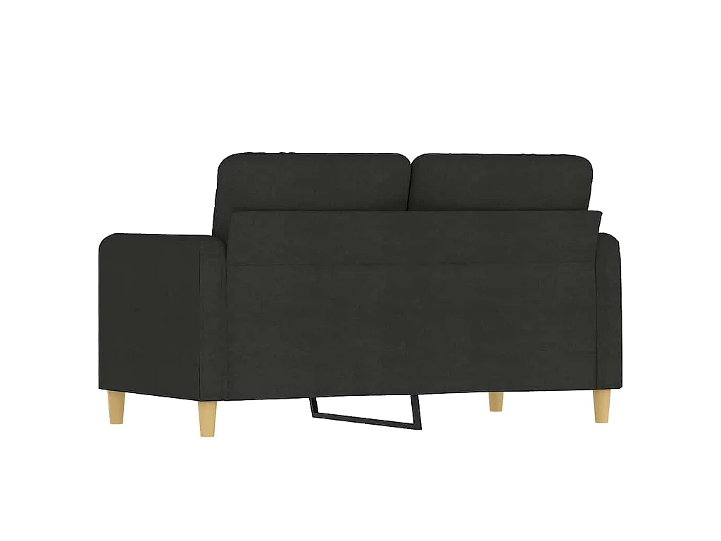 Canapé à 2 places Noir 120 cm Tissu