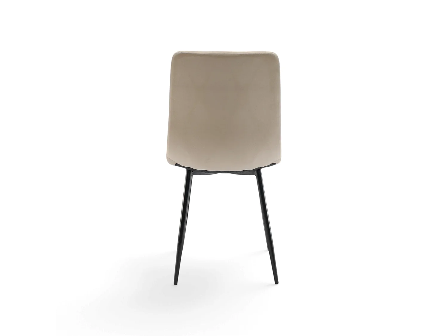 Set di 4 sedie in tessuto effetto velluto beige e gambe nere-CUENCA