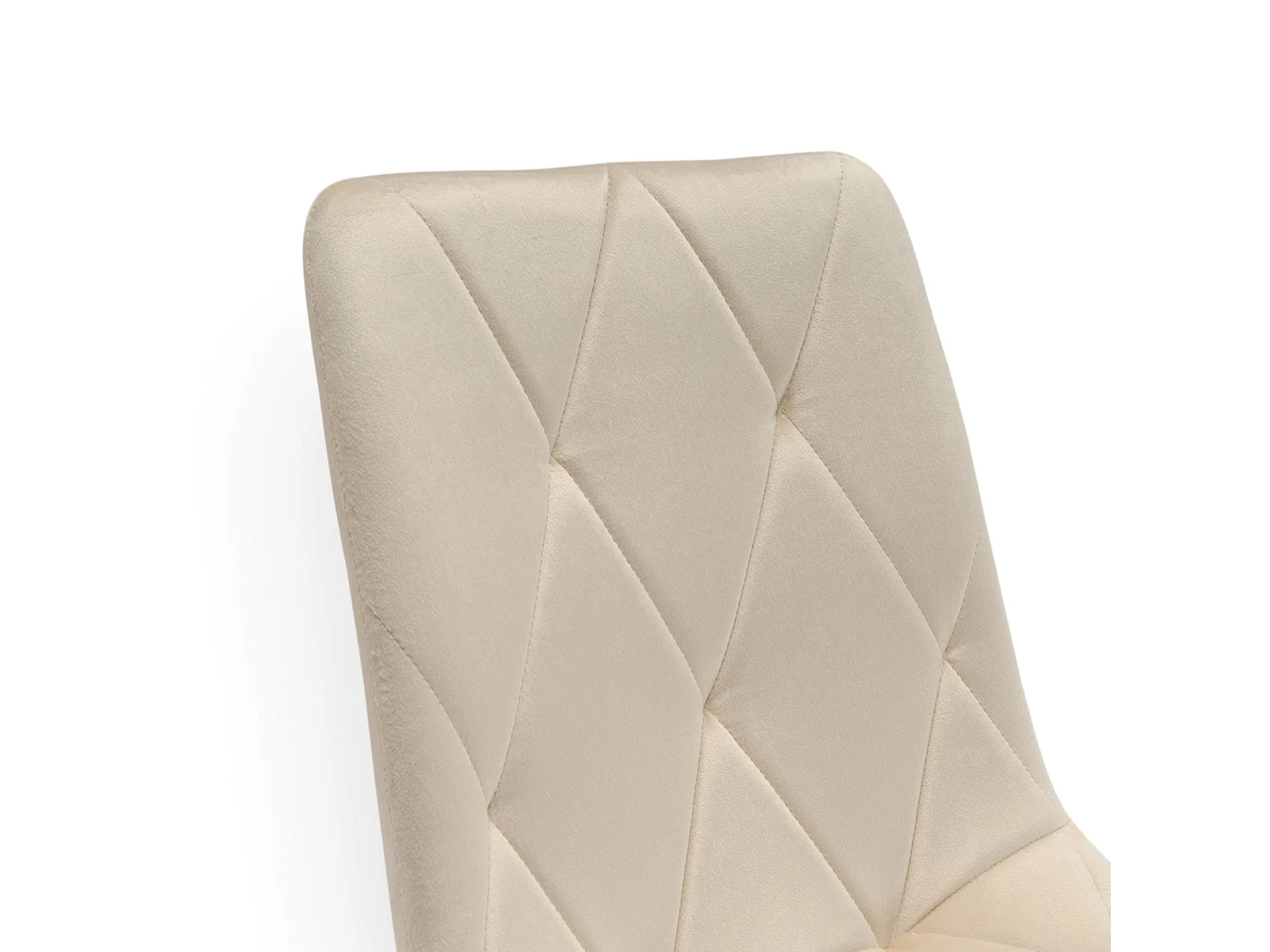 Set di 4 sedie in tessuto effetto velluto beige e gambe nere-CUENCA