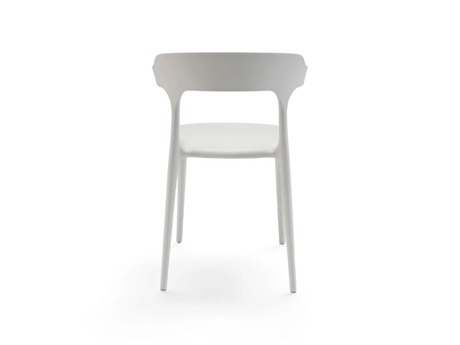 Lot de 6 chaises en polypropylène blanc, empilables-LAVEZZI