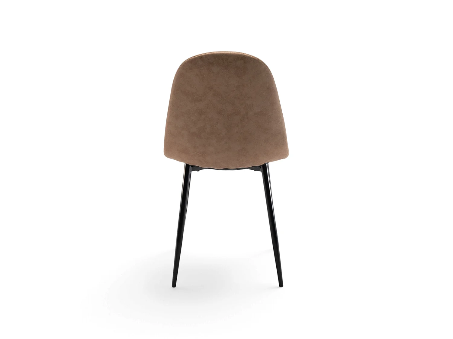 Lot de 4 chaises en simili camel avec pieds noirs-LAVEZZI