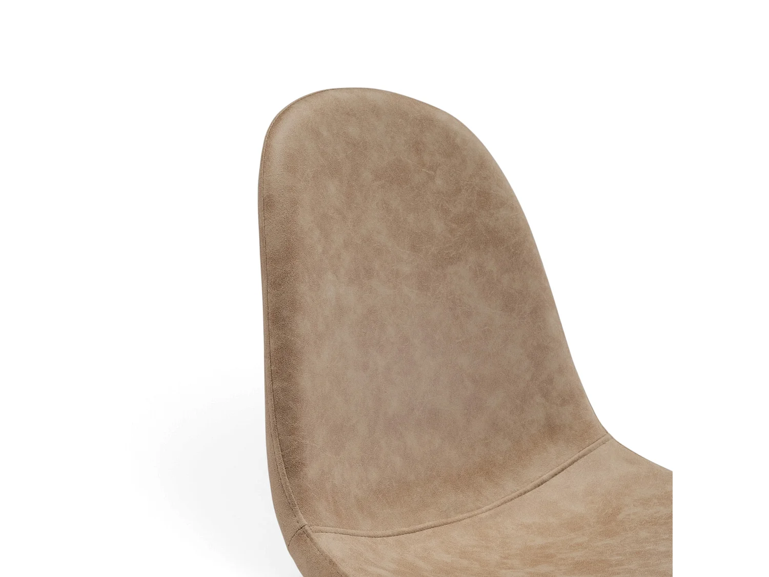 Lot de 4 chaises en simili camel avec pieds noirs-LAVEZZI