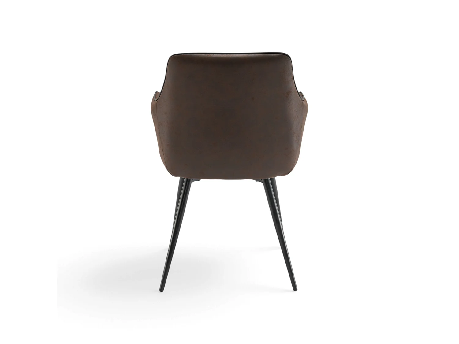 Lot de 2 fauteuils en simili marron avec pieds noirs-LAVEZZI