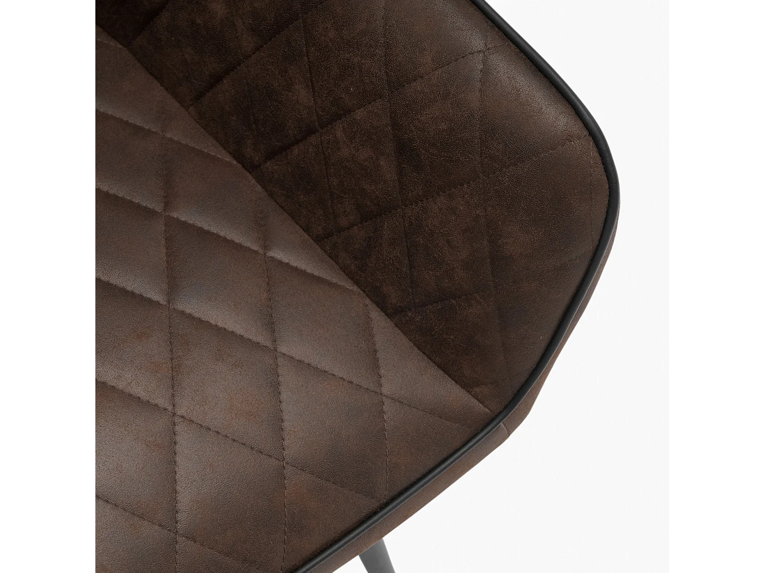 Lot de 2 fauteuils en simili marron avec pieds noirs-LAVEZZI
