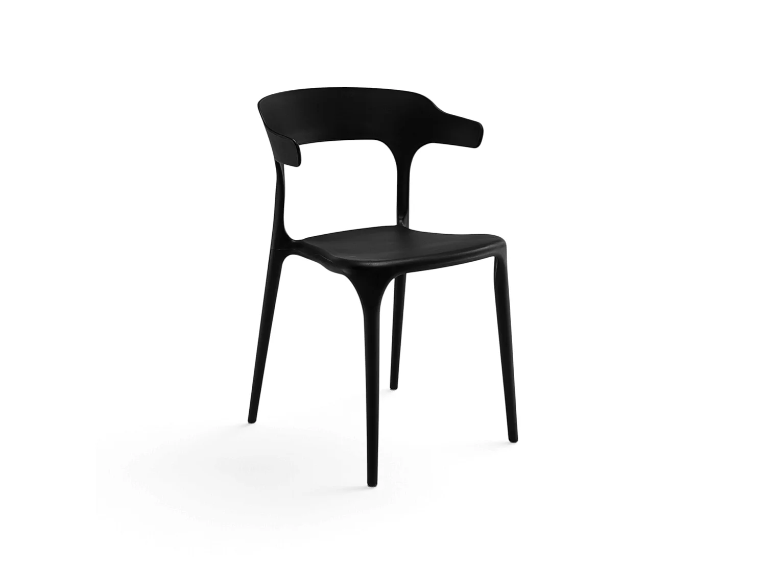 Set van 6 stoelen van zwart polypropyleen, stapelbaar - CODAQUES