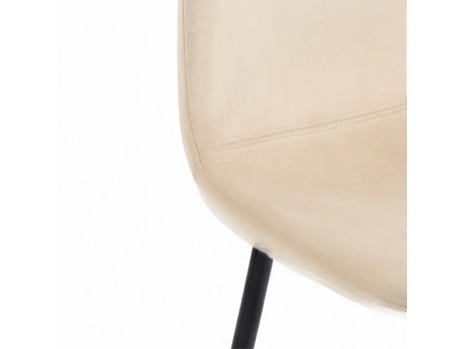 Set di 4 sedie effetto velluto beige e gambe nere-SALAMANCA