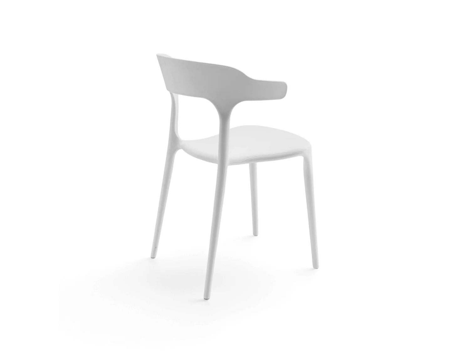 Set van 4 witte, stapelbare stoelen van polypropyleen – CODAQUES