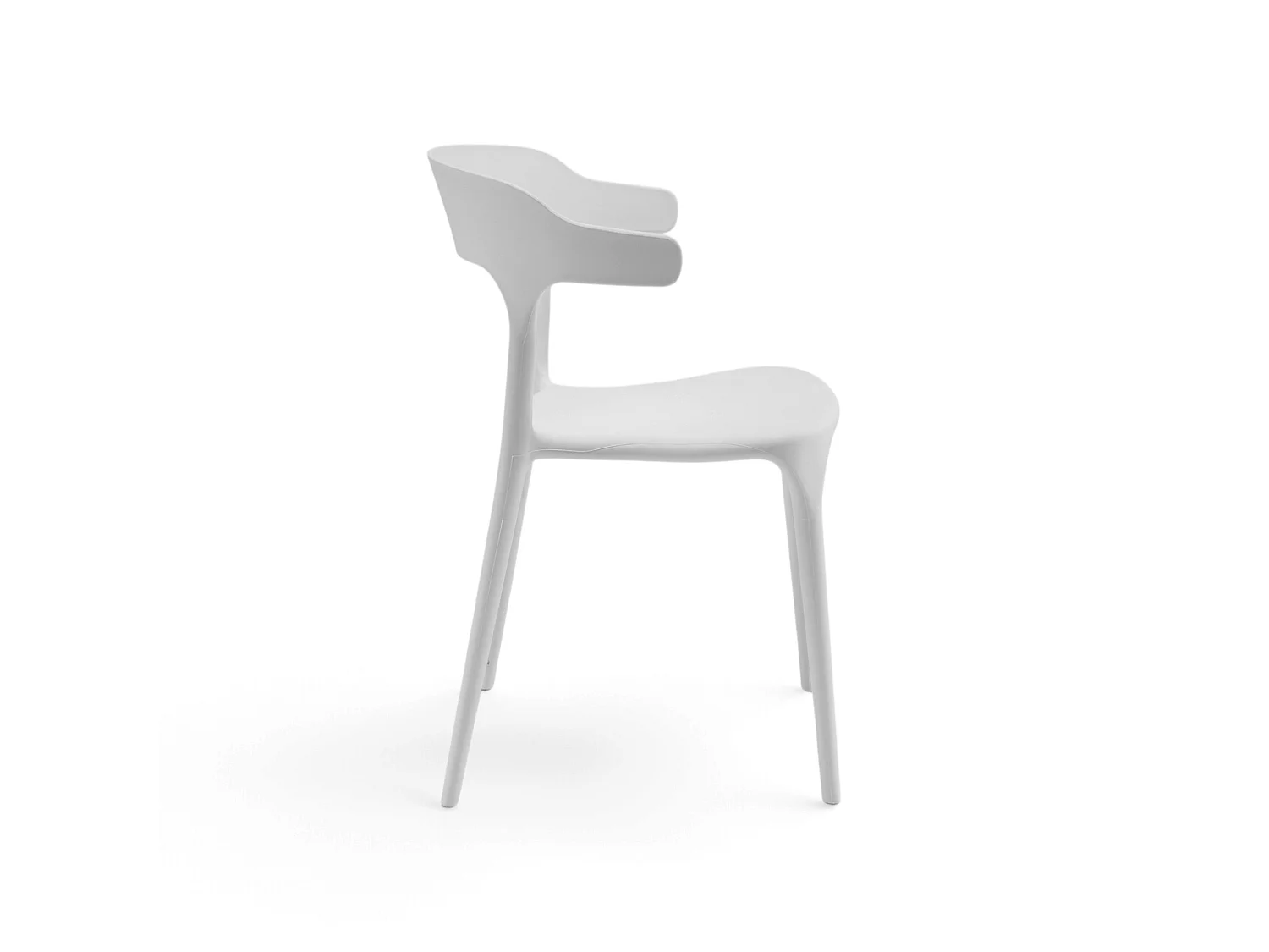 Set van 4 witte, stapelbare stoelen van polypropyleen – CODAQUES