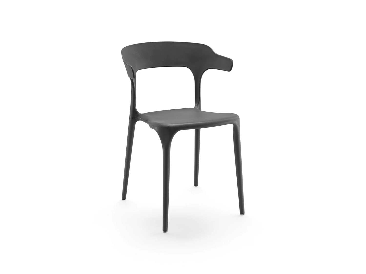 Set de 4 sillas de polipropileno gris, apilables-LAVEZZI