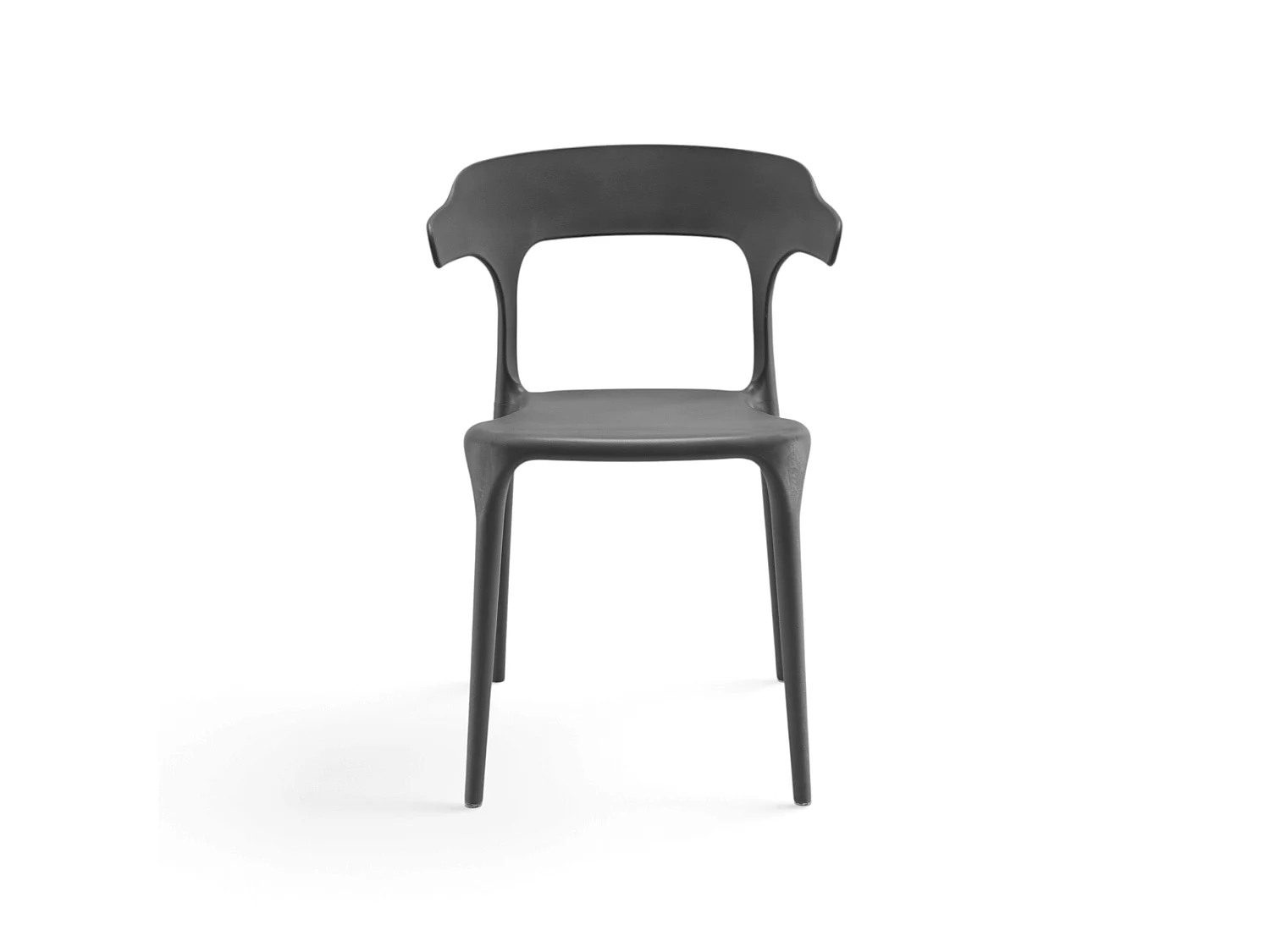 Set de 4 sillas de polipropileno gris, apilables-LAVEZZI