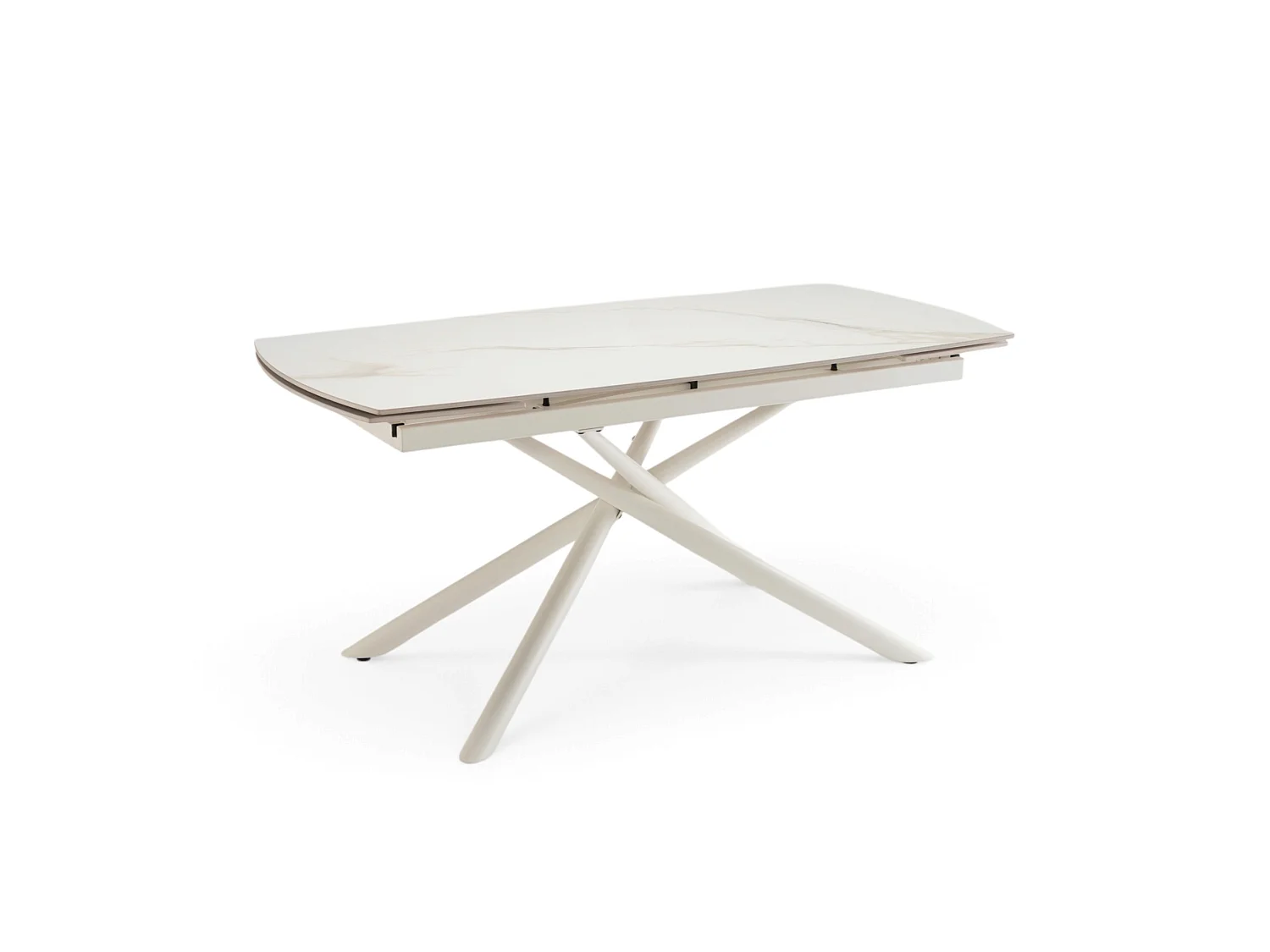 Ausziehbarer Keramiktisch in glänzender Calacatta-Oro-Ausführung 160‑220×80 cm-LAVEZZI