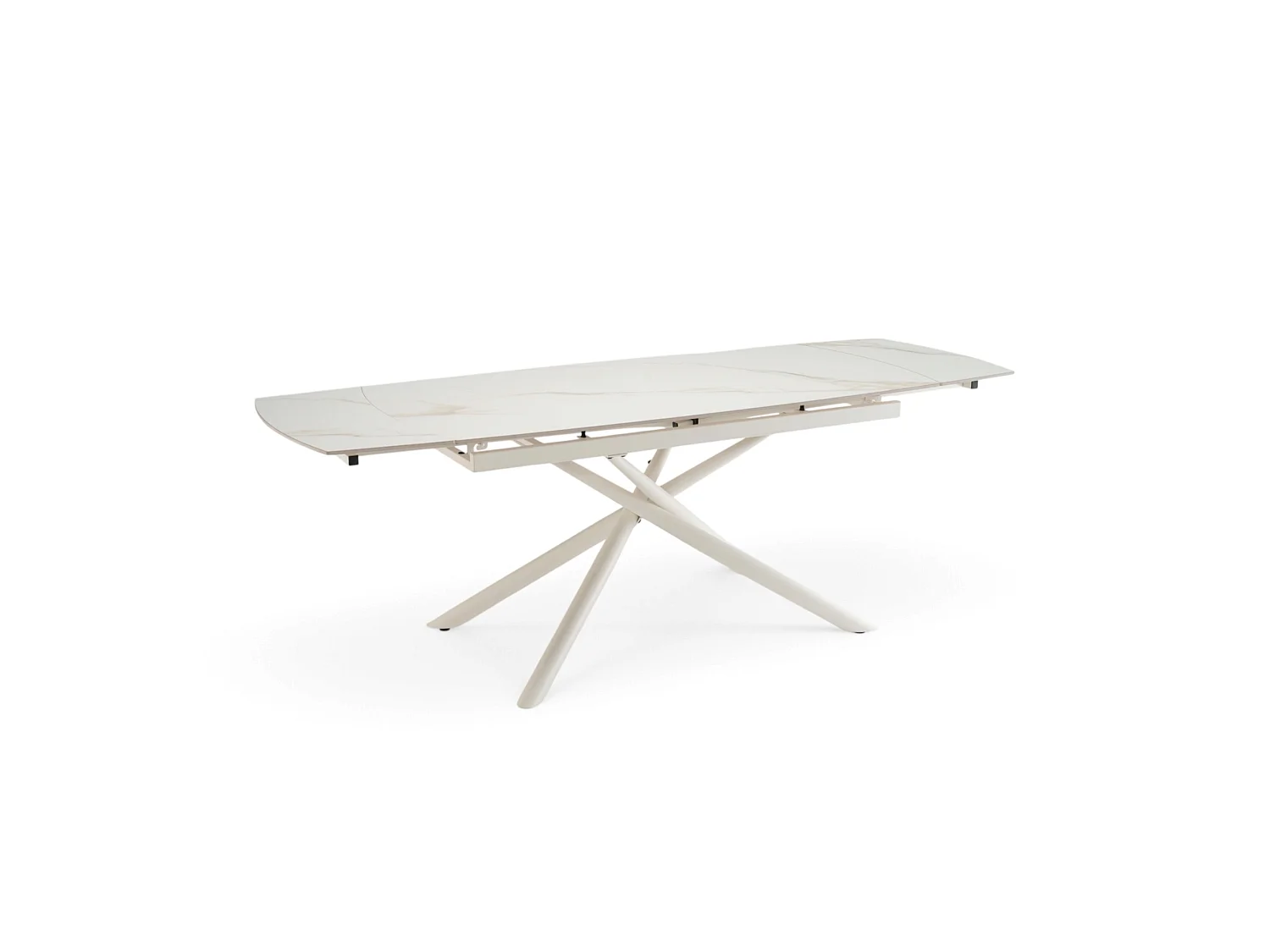 Ausziehbarer Keramiktisch in glänzender Calacatta-Oro-Ausführung 160‑220×80 cm-LAVEZZI