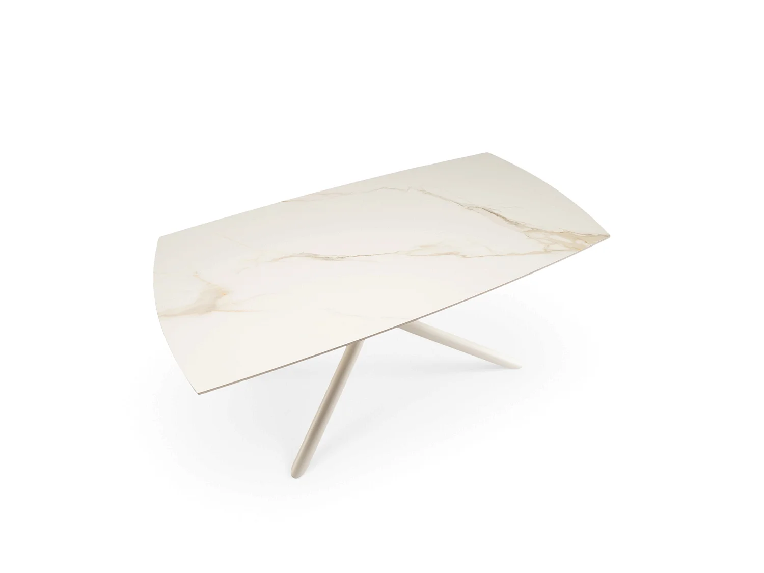 Ausziehbarer Keramiktisch in glänzender Calacatta-Oro-Ausführung 160‑220×80 cm-LAVEZZI
