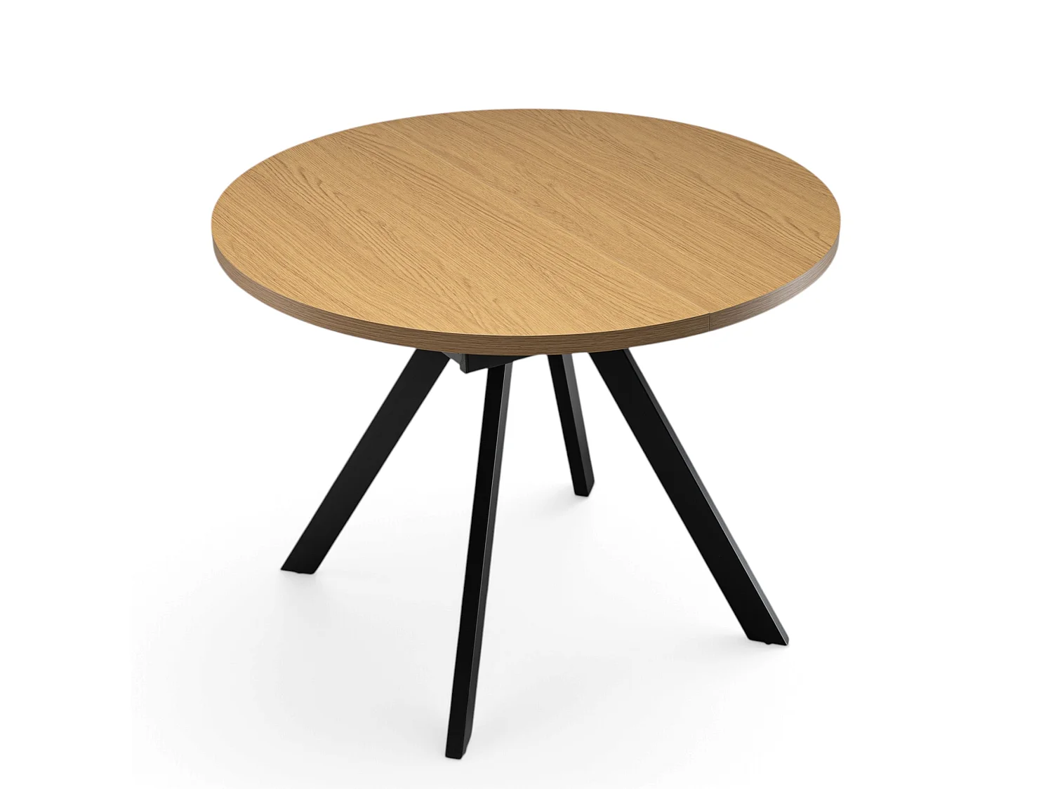 Tavolo in MDF con finitura melaminica effetto rovere naturale allungabile Ø100X76 –140x100 cm-ILE-ROUSSE
