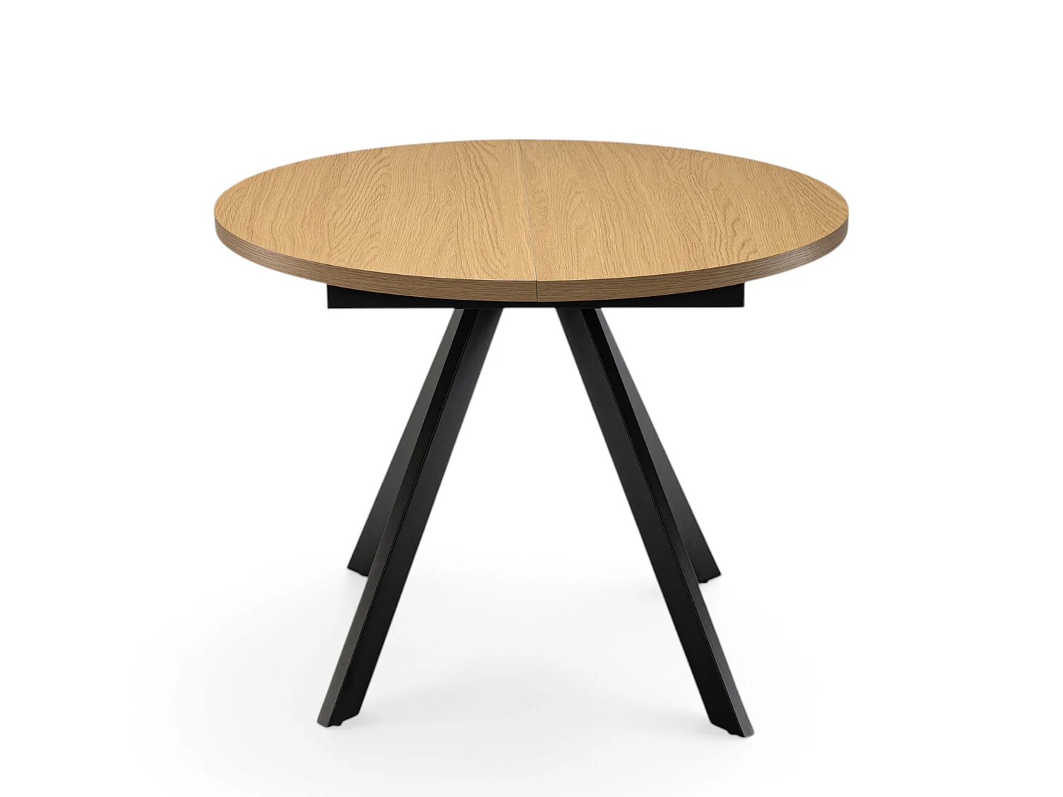 Tavolo in MDF con finitura melaminica effetto rovere naturale allungabile Ø100X76 –140x100 cm-ILE-ROUSSE