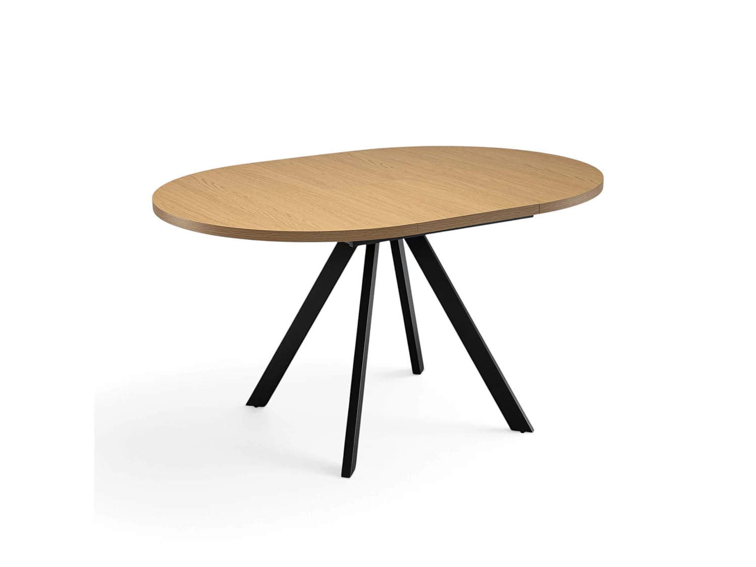 Tavolo in MDF con finitura melaminica effetto rovere naturale allungabile Ø100X76 –140x100 cm-ILE-ROUSSE