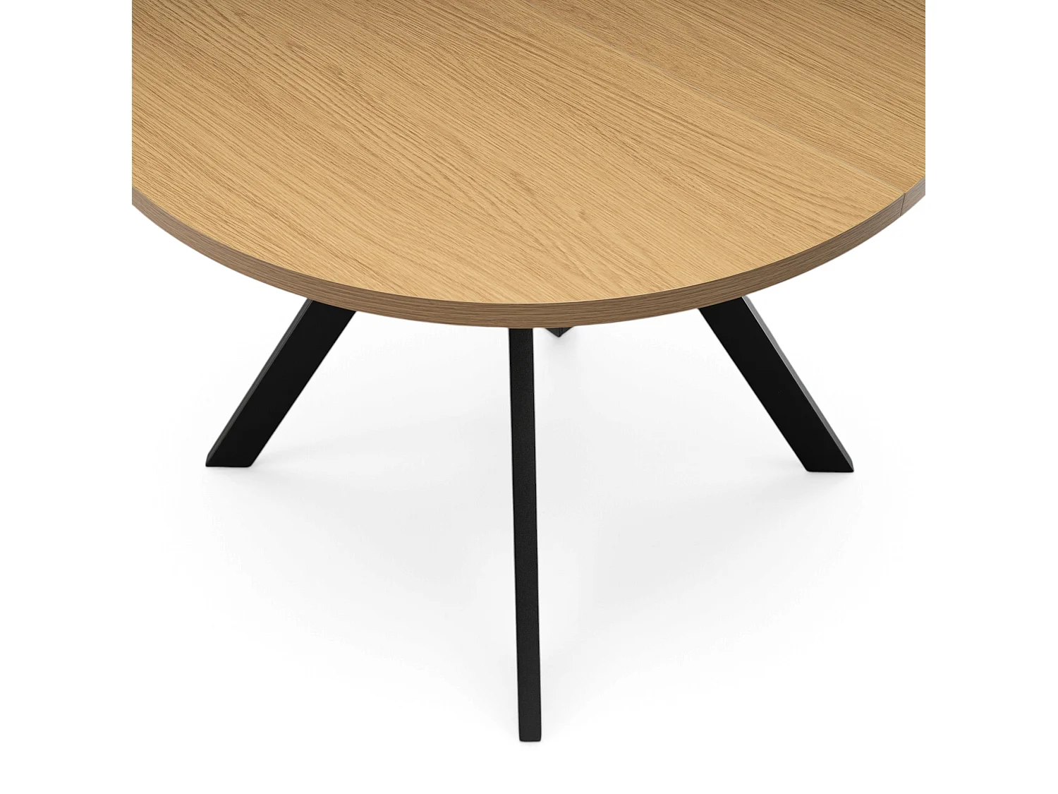 Tavolo in MDF con finitura melaminica effetto rovere naturale allungabile Ø100X76 –140x100 cm-ILE-ROUSSE