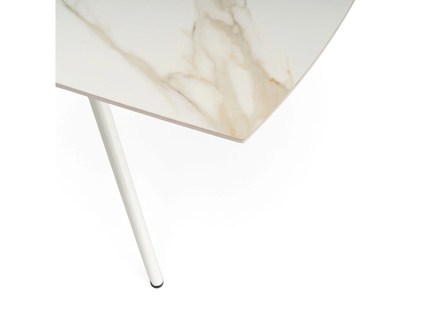 Ausziehbarer Keramiktisch in glänzender Calacatta-Oro-Ausführung, 120–180 × 80 cm-LAVEZZI