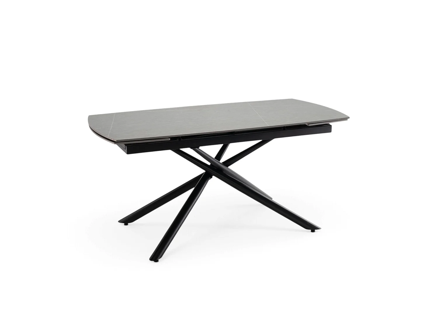 Keramische tafel, grijze steenafwerking, uitschuifbaar 160-220 × 80 cm - BONIFACIO