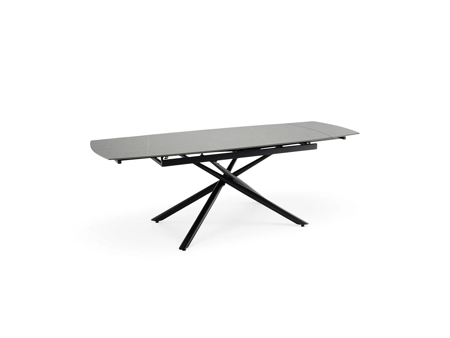 Keramische tafel, grijze steenafwerking, uitschuifbaar 160-220 × 80 cm - BONIFACIO