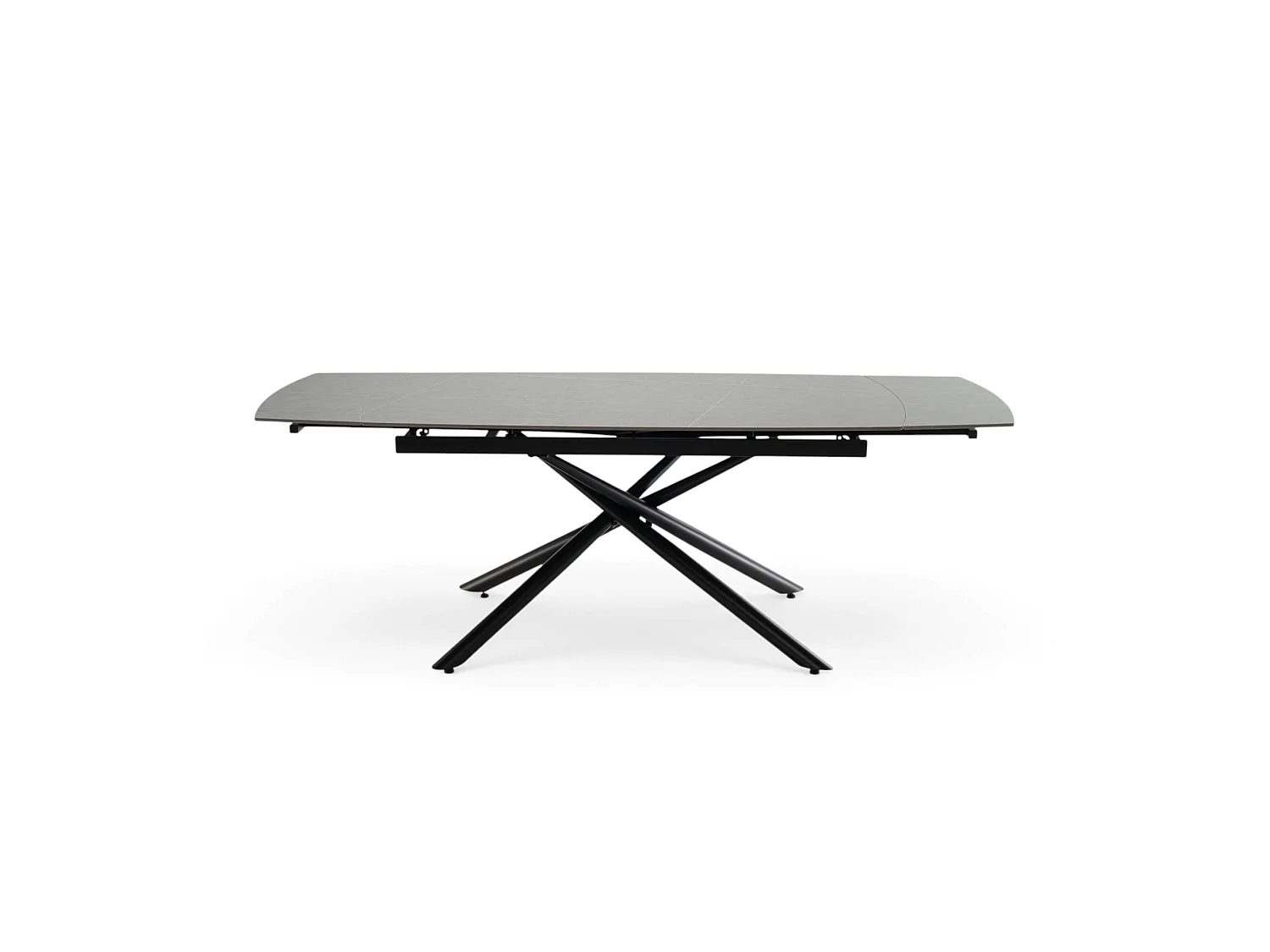 Keramische tafel, grijze steenafwerking, uitschuifbaar 160-220 × 80 cm - BONIFACIO