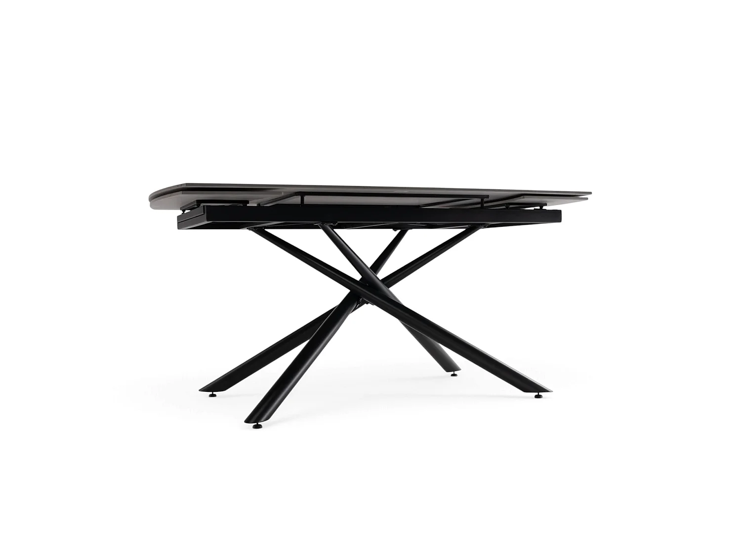 Keramische tafel, grijze steenafwerking, uitschuifbaar 160-220 × 80 cm - BONIFACIO