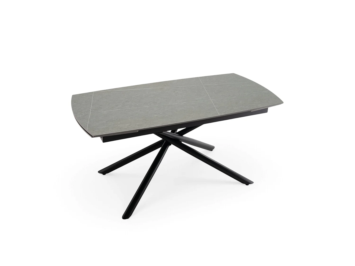 Keramische tafel, grijze steenafwerking, uitschuifbaar 160-220 × 80 cm - BONIFACIO