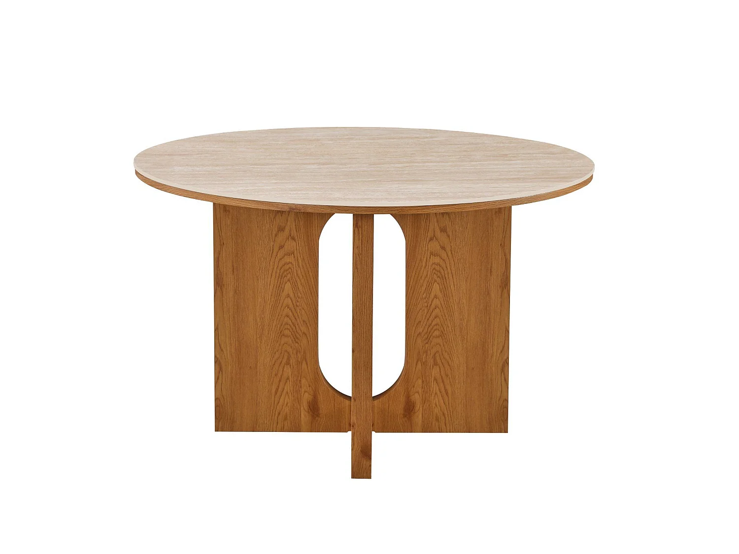 Tavolo rotondo 120cm pannello di fibra media densità rovere ceramica