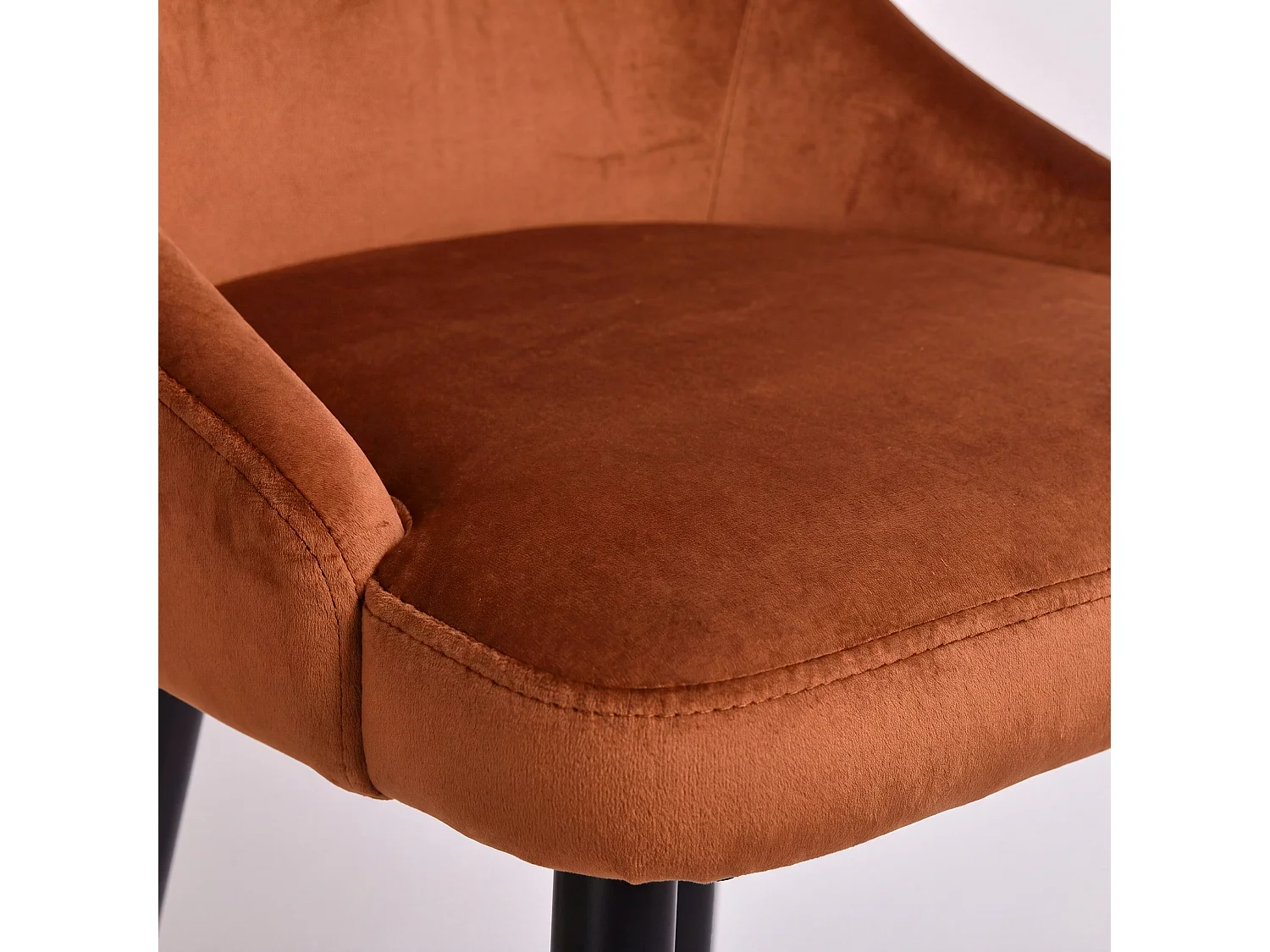 Lote de 2 sillas de bar de 78 cm en terciopelo terracota - Aristote